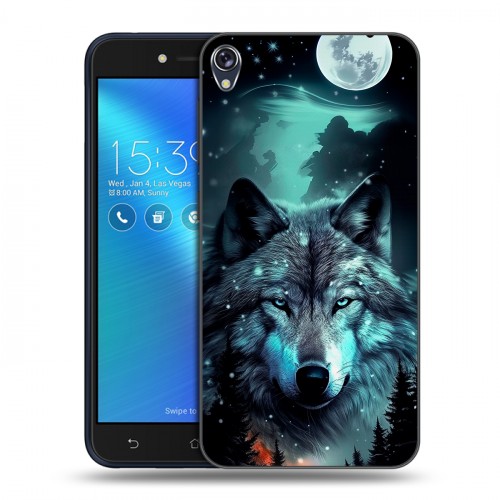 Дизайнерский силиконовый чехол для Asus ZenFone Live Волк и луна