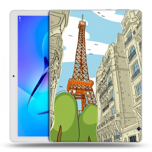 Дизайнерский силиконовый чехол для Huawei MediaPad T3 10 Столичные зарисовки