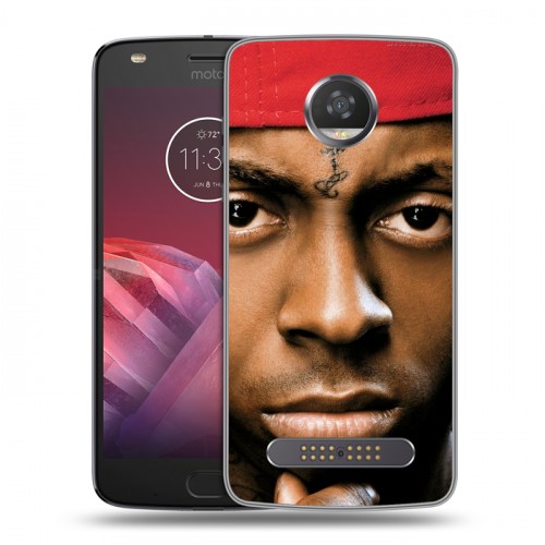 Дизайнерский пластиковый чехол для Motorola Moto Z2 Play Lil Wayne