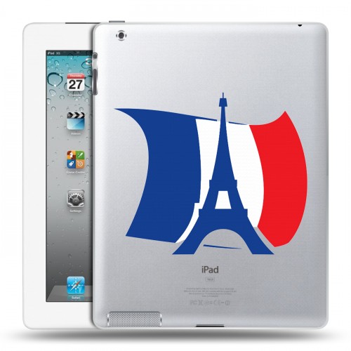 Полупрозрачный дизайнерский пластиковый чехол для Ipad 2/3/4 Флаг Франции