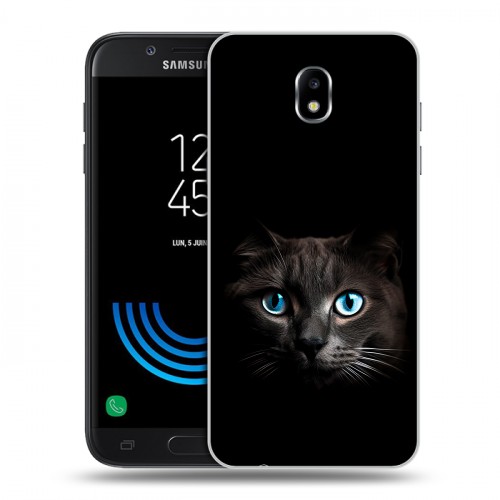 Дизайнерский пластиковый чехол для Samsung Galaxy J5 (2017) Кот в темноте