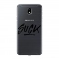 Полупрозрачный дизайнерский пластиковый чехол для Samsung Galaxy J7 (2017) Прозрачные надписи 1
