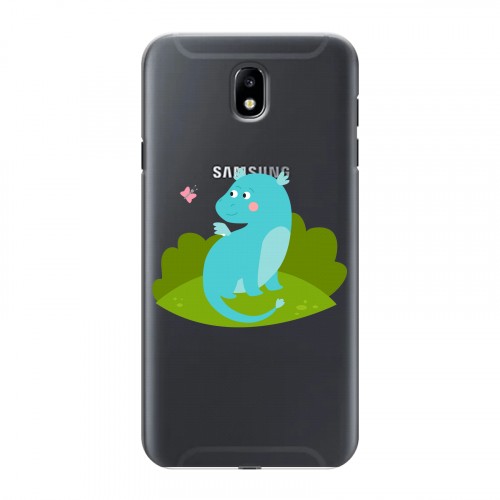 Полупрозрачный дизайнерский пластиковый чехол для Samsung Galaxy J7 (2017) Прозрачные Драконы