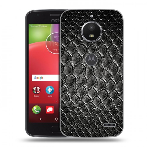 Дизайнерский пластиковый чехол для Motorola Moto E4 Кожа змеи