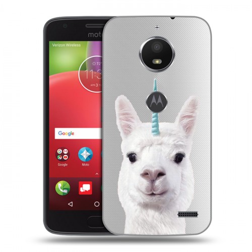 Дизайнерский пластиковый чехол для Motorola Moto E4 Мятные звери
