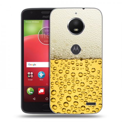 Дизайнерский пластиковый чехол для Motorola Moto E4 Пузырьки пива
