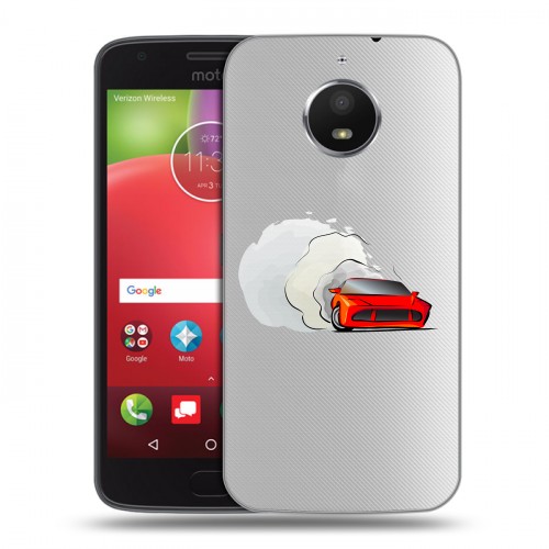 Полупрозрачный дизайнерский пластиковый чехол для Motorola Moto E4 Plus Прозрачный дрифт