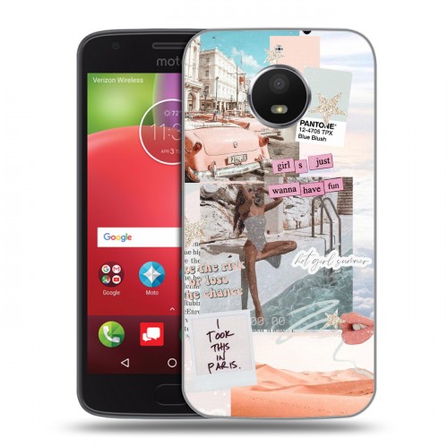 Дизайнерский пластиковый чехол для Motorola Moto E4 Plus Коллаж