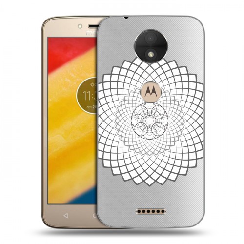 Полупрозрачный дизайнерский силиконовый чехол для Motorola Moto C прозрачные мандалы