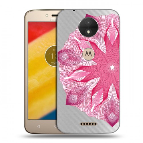 Полупрозрачный дизайнерский пластиковый чехол для Motorola Moto C Прозрачные мандалы