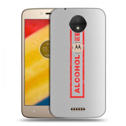 Полупрозрачный дизайнерский пластиковый чехол для Motorola Moto C Прозрачные надписи 1