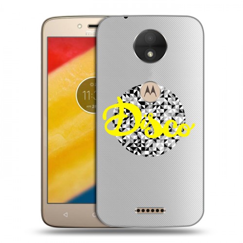 Полупрозрачный дизайнерский пластиковый чехол для Motorola Moto C Прозрачные надписи 1