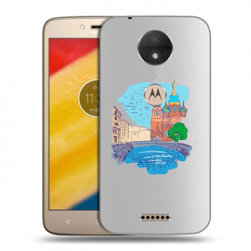 Полупрозрачный дизайнерский силиконовый чехол для Motorola Moto C Санкт-Петербург
