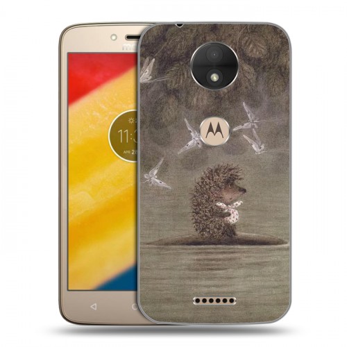 Дизайнерский силиконовый чехол для Motorola Moto C ежик в тумане