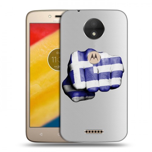 Полупрозрачный дизайнерский силиконовый чехол для Motorola Moto C флаг греции