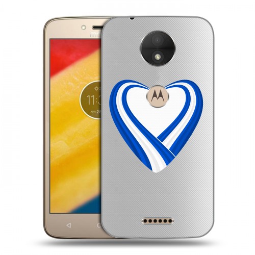 Полупрозрачный дизайнерский пластиковый чехол для Motorola Moto C флаг греции