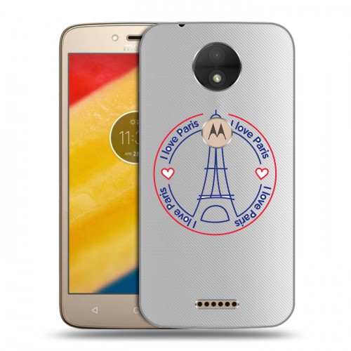 Полупрозрачный дизайнерский силиконовый чехол для Motorola Moto C Флаг Франции