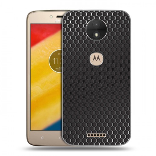 Дизайнерский пластиковый чехол для Motorola Moto C Металл соты