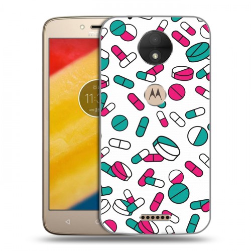 Дизайнерский пластиковый чехол для Motorola Moto C Разноцветные таблетки