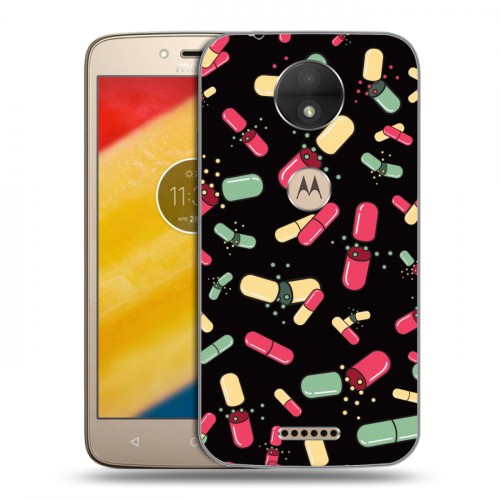 Дизайнерский пластиковый чехол для Motorola Moto C Разноцветные таблетки
