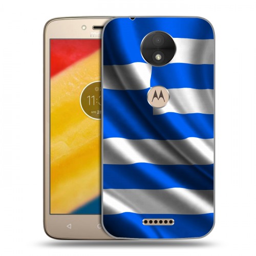 Дизайнерский пластиковый чехол для Motorola Moto C Флаг Греции