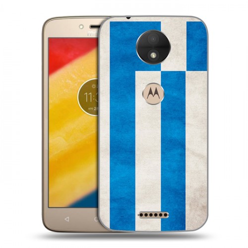 Дизайнерский пластиковый чехол для Motorola Moto C Флаг Греции
