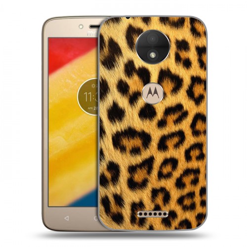 Дизайнерский пластиковый чехол для Motorola Moto C Леопард