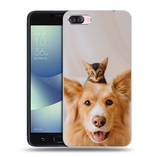 Дизайнерский пластиковый чехол для Asus ZenFone 4 Max Собака и котенок