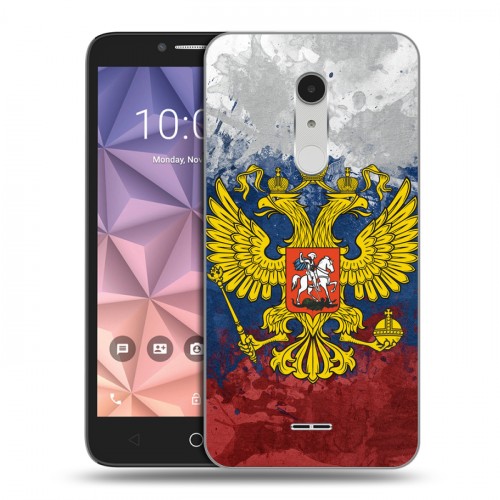 Дизайнерский силиконовый чехол для Alcatel A3 XL Российский флаг и герб