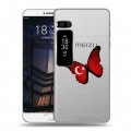 Полупрозрачный дизайнерский пластиковый чехол для Meizu Pro 7 Plus Флаг Турции