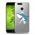 Полупрозрачный дизайнерский пластиковый чехол для Huawei Nova 2 Plus Прозрачные акулы