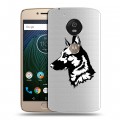 Полупрозрачный дизайнерский силиконовый чехол для Motorola Moto G5s Прозрачные собаки