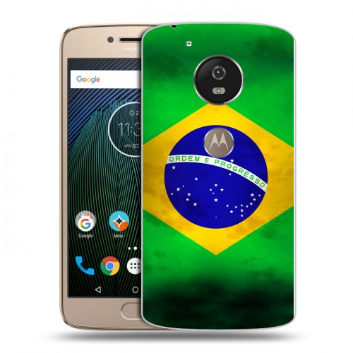 Дизайнерский силиконовый чехол для Motorola Moto G5s Флаг Бразилии