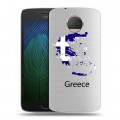Полупрозрачный дизайнерский пластиковый чехол для Motorola Moto G5s Plus флаг греции