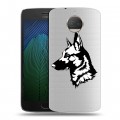 Полупрозрачный дизайнерский пластиковый чехол для Motorola Moto G5s Plus Прозрачные собаки