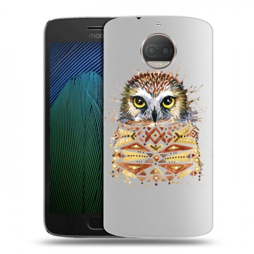 Полупрозрачный дизайнерский пластиковый чехол для Motorola Moto G5s Plus Прозрачные совы
