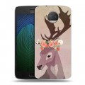 Дизайнерский пластиковый чехол для Motorola Moto G5s Plus Животные с цветами