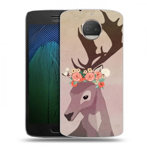 Дизайнерский пластиковый чехол для Motorola Moto G5s Plus Животные с цветами