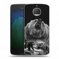 Дизайнерский пластиковый чехол для Motorola Moto G5s Plus Схватка медведей