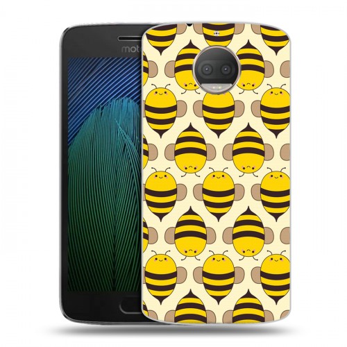 Дизайнерский пластиковый чехол для Motorola Moto G5s Plus Пчелиные узоры