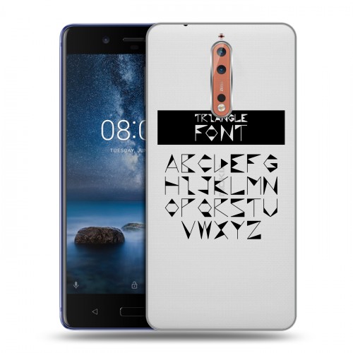 Полупрозрачный дизайнерский пластиковый чехол для Nokia 8 Прозрачные надписи 1