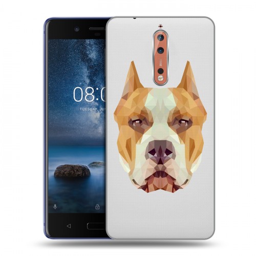 Полупрозрачный дизайнерский пластиковый чехол для Nokia 8 Прозрачные собаки