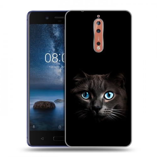 Дизайнерский пластиковый чехол для Nokia 8 Кот в темноте