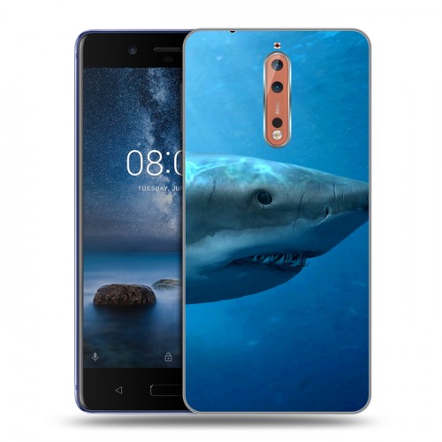 Дизайнерский пластиковый чехол для Nokia 8 Акулы