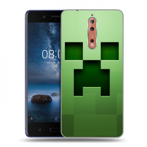 Дизайнерский пластиковый чехол для Nokia 8 Minecraft