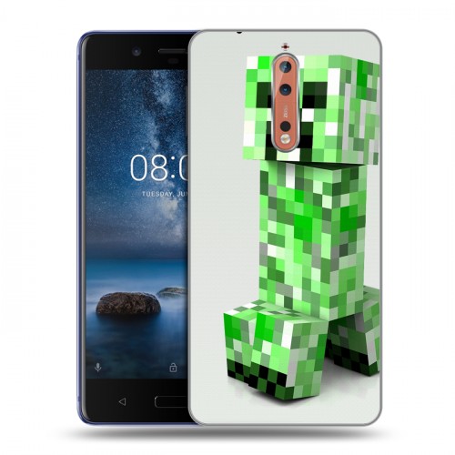 Дизайнерский пластиковый чехол для Nokia 8 Minecraft