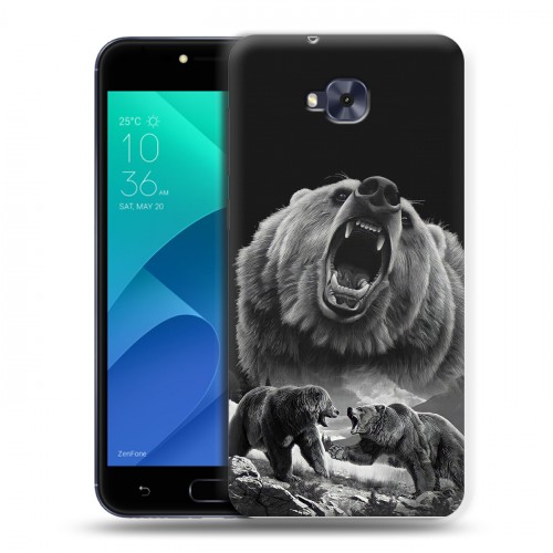 Дизайнерский пластиковый чехол для ASUS ZenFone 4 Selfie Схватка медведей