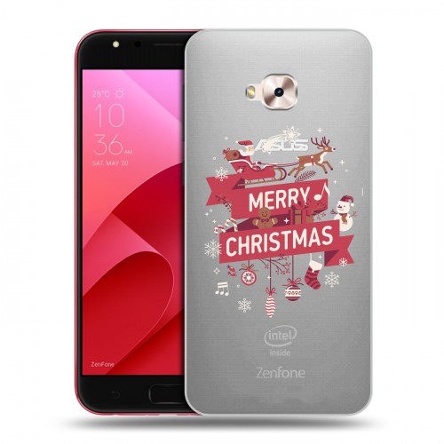 Полупрозрачный дизайнерский пластиковый чехол для ASUS ZenFone 4 Selfie Pro Новый год