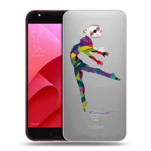 Полупрозрачный дизайнерский пластиковый чехол для ASUS ZenFone 4 Selfie Pro Прозрачные танцоры 