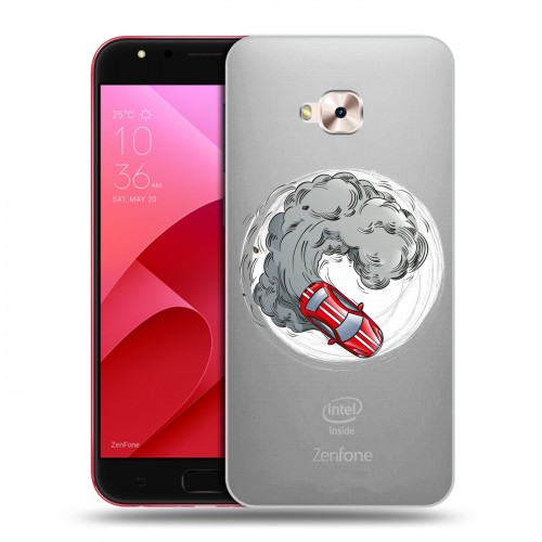 Полупрозрачный дизайнерский пластиковый чехол для ASUS ZenFone 4 Selfie Pro Прозрачный дрифт